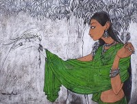 Baber Azeemi, 18 x 24 Inch, Oil on Paper, Figurative Painting, AC-BAZ-004